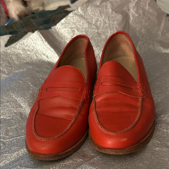 J. Crew Shoes - Classic soft Red Leather Penny Loafers by J CREW